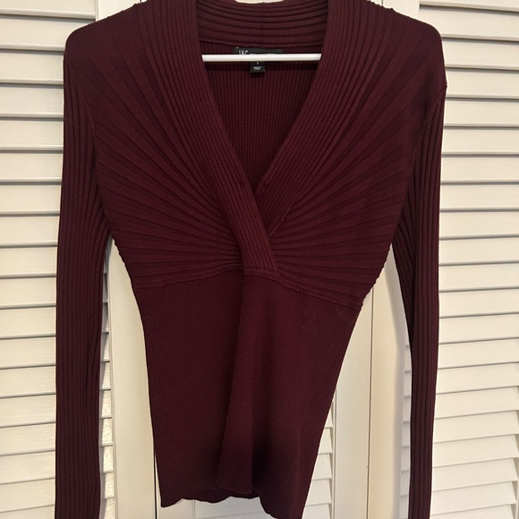 INC Women's Sweater, Burgundy, size small - Picture 2 of 4